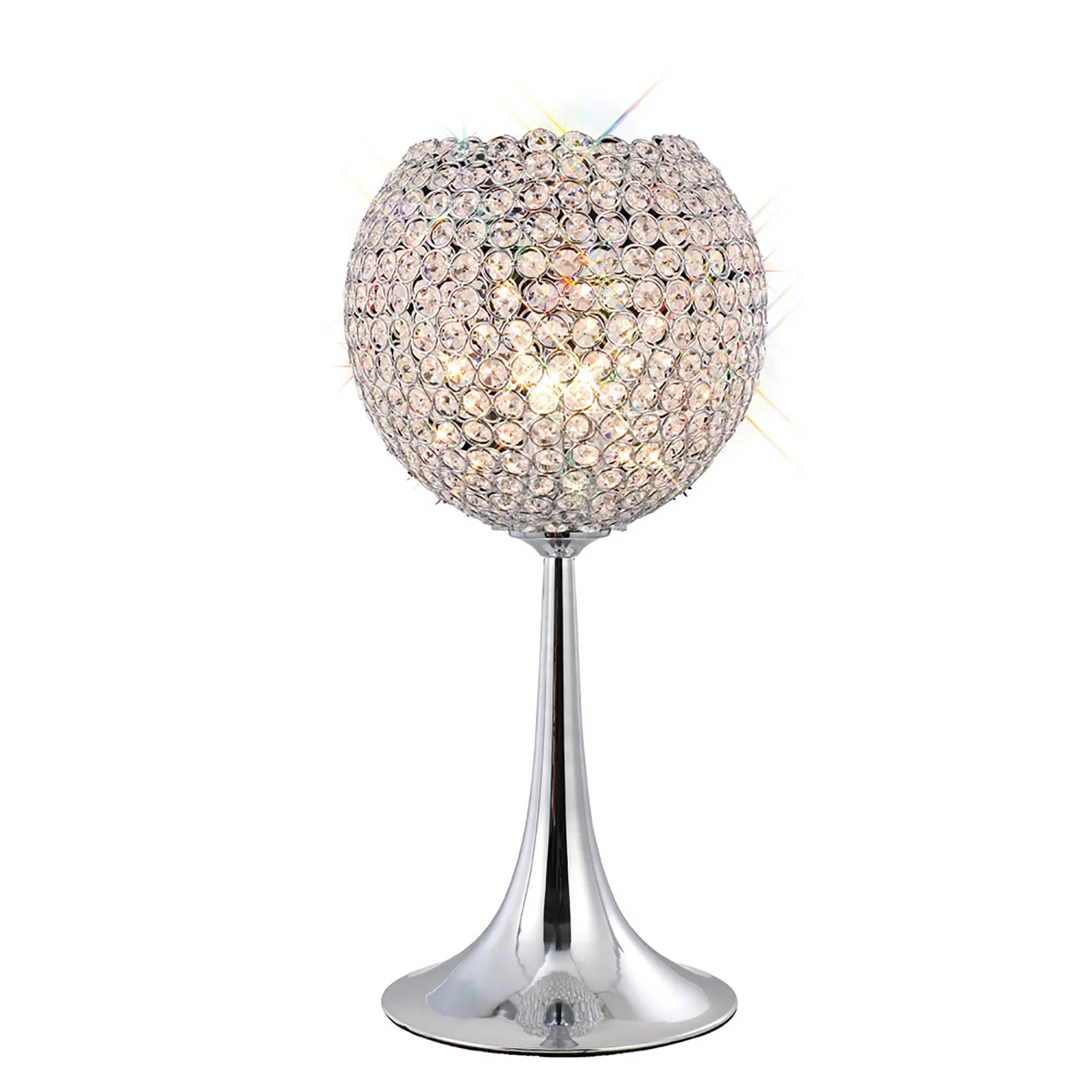 Ava Polished Chrome Crystal Table Lamps Diyas Shaded Table Lamps
